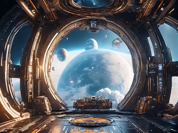 Produktbild: CALVENDO Puzzle Sicht aus einem Raumtransporter auf fremde Planeten | 1000 Teile Lege-Gr&ouml;&szlig;e 64x48cm Foto-Puzzle f&uuml;r gl&uuml;ckliche Stunden