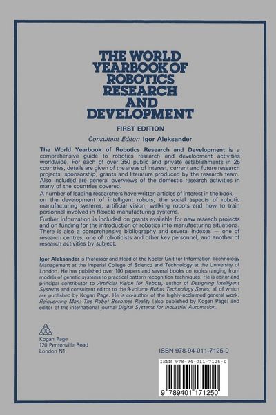 Produktbild: The World Yearbook of Robotics Research and Development