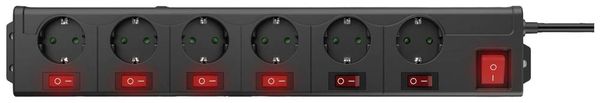 Produktbild: Hama 00223160 Steckdosenleiste mit Schalter Schwarz Schutzkontakt 1St.