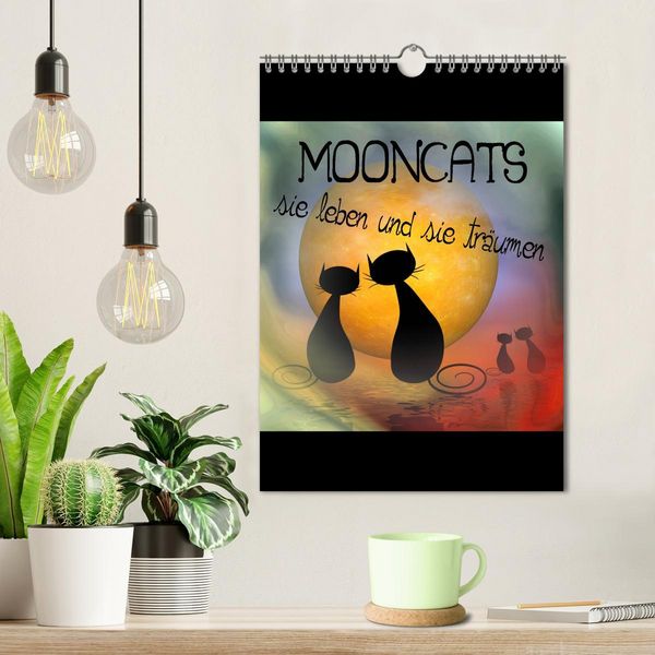 Produktbild: Mooncats - sie leben und sie tr&auml;umen (Wandkalender 2026 DIN A4 hoch), CALVENDO Monatskalender