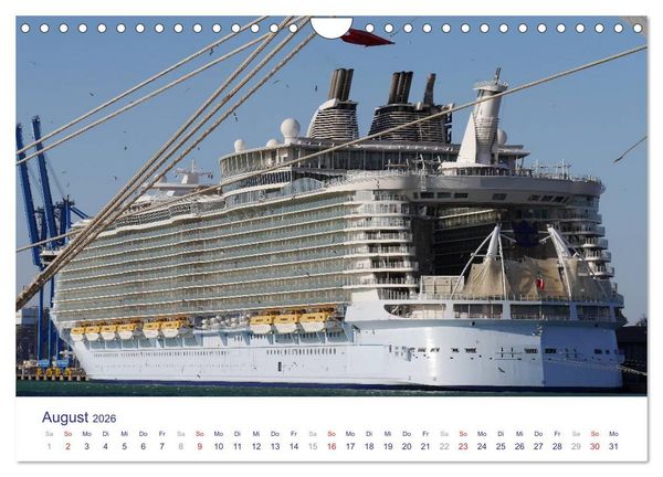 Produktbild: Giganten der Meere - Kreuzfahrtschiffe (Wandkalender 2026 DIN A4 quer), CALVENDO Monatskalender