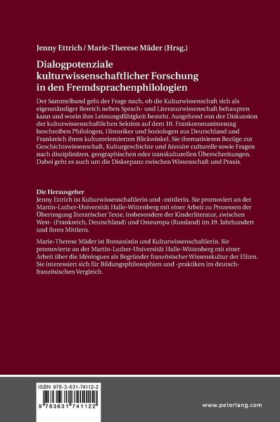 Produktbild: Dialogpotenziale kulturwissenschaftlicher Forschung in den Fremdsprachenphilologien
