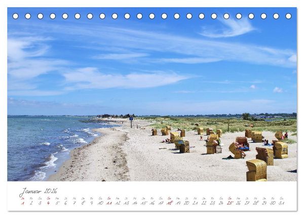 Produktbild: Seeb&auml;der an der Ostseek&uuml;ste - Mod&auml;ne Villen, bunte Strandk&ouml;rbe, Ostseebrise, Sand und Meer (Tischkalender 2026 DIN A5 quer), CALVENDO Monatskalender