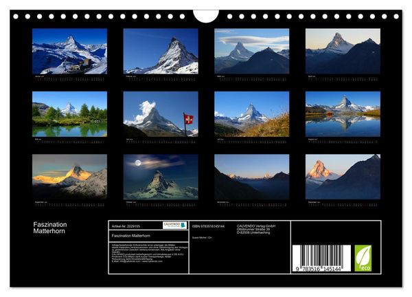 Produktbild: Faszination Matterhorn (Wandkalender 2026 DIN A4 quer), CALVENDO Monatskalender