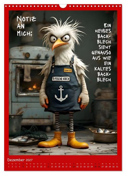 Produktbild: B&ouml;se M&ouml;wen (Wandkalender 2027 DIN A3 hoch), CALVENDO Monatskalender