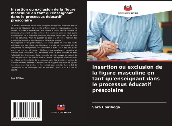 Produktbild: Insertion ou exclusion de la figure masculine en tant qu'enseignant dans le processus &eacute;ducatif pr&eacute;scolaire