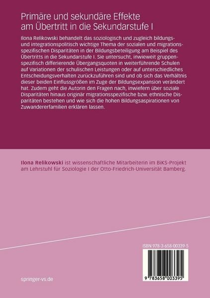 Produktbild: Prim&auml;re und sekund&auml;re Effekte am &Uuml;bertritt in die Sekundarstufe I