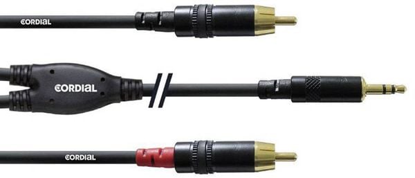 Cordial CFY3WCC Audio Adapterkabel [1x Klinkenstecker 3.5mm - 2x Cinch-Stecker] 3.00m Schwarz