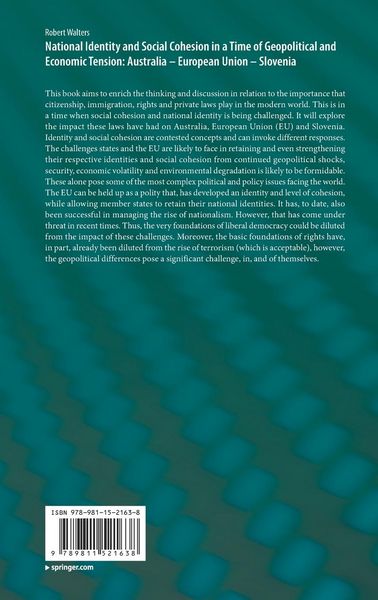 Produktbild: National Identity and Social Cohesion in a Time of Geopolitical and Economic Tension: Australia &ndash; European Union &ndash; Slovenia