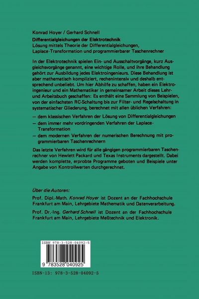 Produktbild: Differentialgleichungen der Elektrotechnik