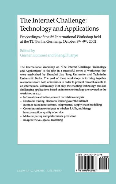 Produktbild: The Internet Challenge: Technology and Applications