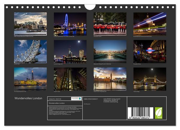 Produktbild: Wundervolles London (Wandkalender 2026 DIN A4 quer), CALVENDO Monatskalender