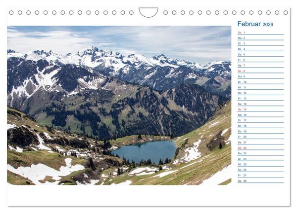 Produktbild: Region Oberstdorf - Kleinwalsertal und Nebelhorn (Wandkalender 2026 DIN A4 quer), CALVENDO Monatskalender
