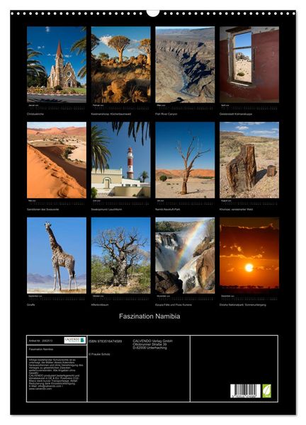 Produktbild: Faszination Namibia (Wandkalender 2026 DIN A2 hoch), CALVENDO Monatskalender