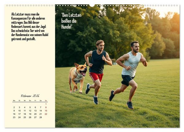 Produktbild: Illustrierte deutsche Redewendungen mit ihrer Bedeutung (hochwertiger Premium Wandkalender 2026 DIN A2 quer), Kunstdruck in Hochglanz
