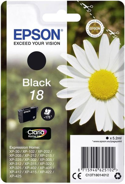 Epson Druckerpatrone T1801, 18 Original Schwarz C13T18014012