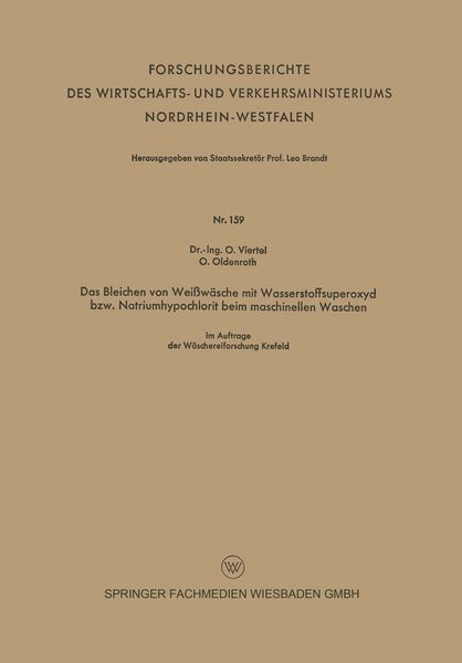 Produktbild: Das Bleichen von Wei&szlig;w&auml;sche mit Wasserstoffsuperoxyd bzw. Natriumhypochlorit beim maschinellen Waschen
