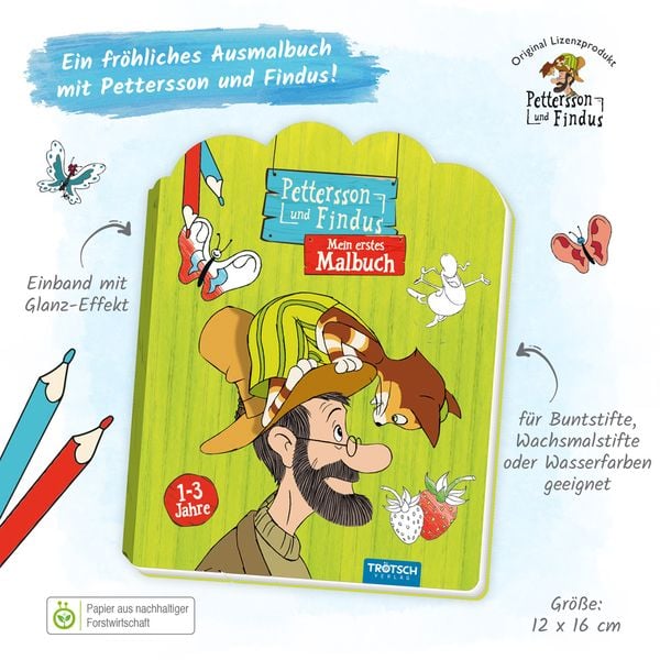 Produktbild: Tr&ouml;tsch Pettersson und Findus Mein erstes Malbuch