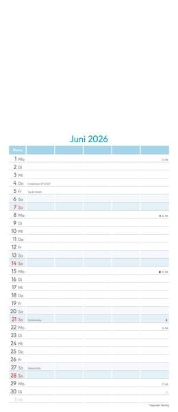 Produktbild: Kreativ-Kalender Familienplaner 2026 - 5 Spalten - 19,5x45 cmFoto, Malen, Basteln - datiert - Kreativkalender - Foto-Kalender - Familienkalender - Wan