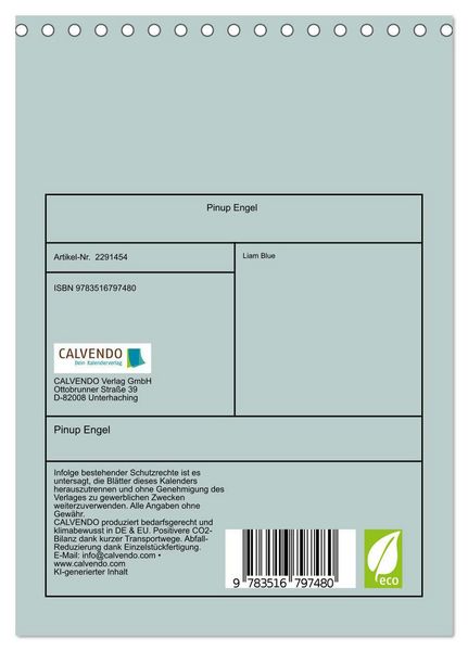 Produktbild: Pinup Engel (Tischkalender 2027 DIN A5 hoch), CALVENDO Monatskalender