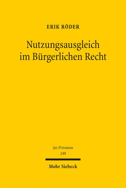 Produktbild: Nutzungsausgleich im B&uuml;rgerlichen Recht