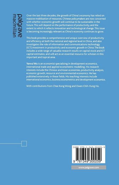 Produktbild: Productivity, Efficiency and Economic Growth in China
