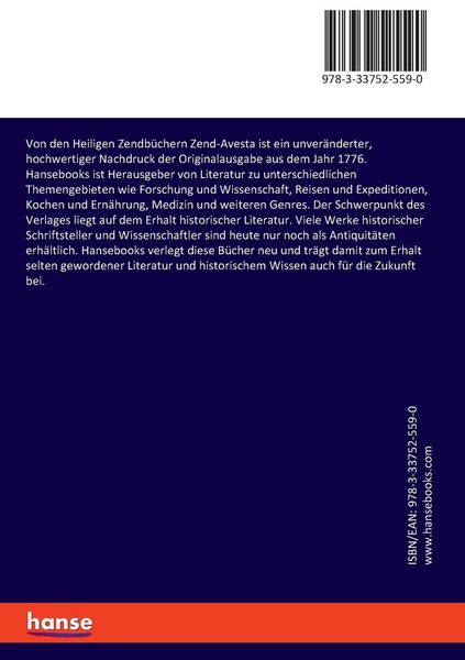 Produktbild: Von den Heiligen Zendb&uuml;chern Zend-Avesta