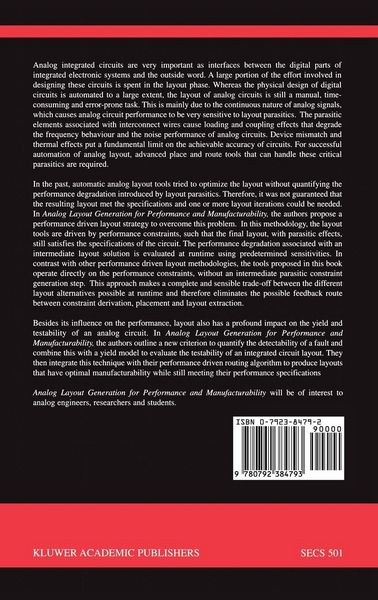Produktbild: Analog Layout Generation for Performance and Manufacturability