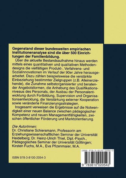Innovationen in Einrichtungen der Familienbildung