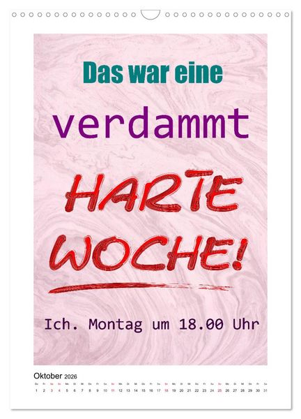 Produktbild: Humor und Ironie. Lustige Spr&uuml;che (Wandkalender 2026 DIN A3 hoch), CALVENDO Monatskalender