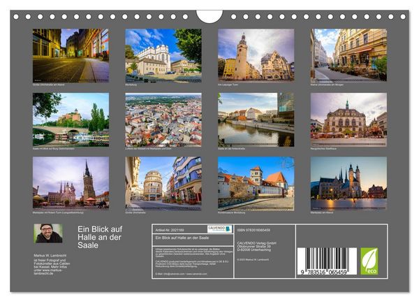 Produktbild: Ein Blick auf Halle an der Saale (Wandkalender 2026 DIN A4 quer), CALVENDO Monatskalender