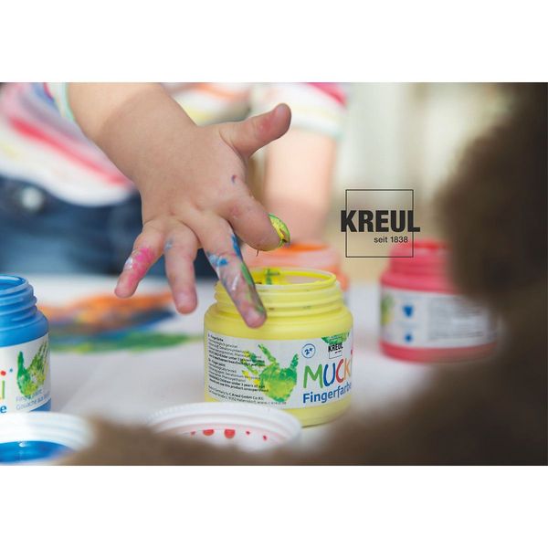 Produktbild: KREUL Fingerfarben MUCKi gelb 750ml Flasche