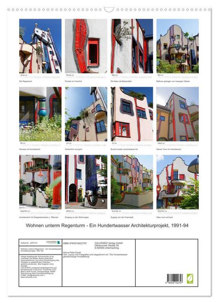 Produktbild: Wohnen unterm Regenturm - Ein Hundertwasser Architekturprojekt, 1991-94 (Wandkalender 2026 DIN A2 hoch), CALVENDO Monatskalender