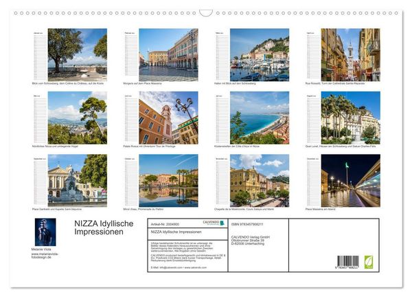 Produktbild: NIZZA Idyllische Impressionen (Wandkalender 2026 DIN A2 quer), CALVENDO Monatskalender