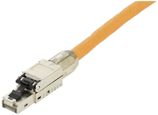 Produktbild: Renkforce RJ45 Netzwerk Kabeltrommel CAT 6a (Rohkabel CAT 7) S/FTP 50m Orange Halogenfrei