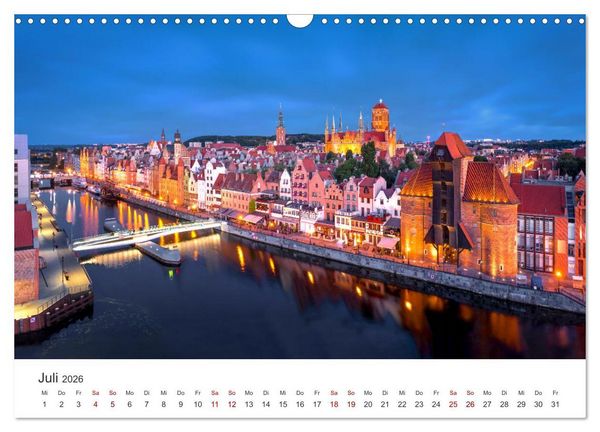 Produktbild: Danzig - Die goldene Stadt an der Ostsee. (Wandkalender 2026 DIN A3 quer), CALVENDO Monatskalender