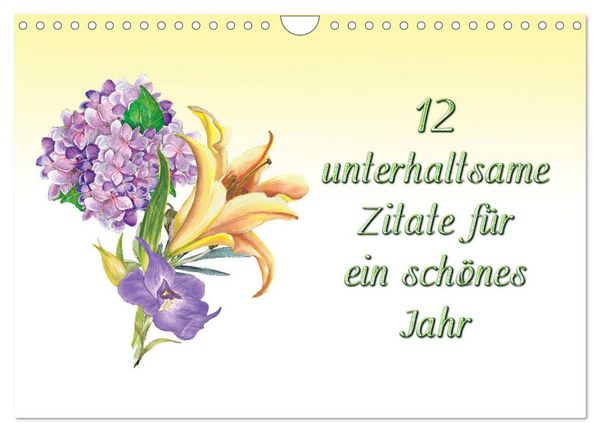 Produktbild: 12 unterhaltsame Zitate f&uuml;r ein sch&ouml;nes Jahr (Wandkalender 2026 DIN A4 quer), CALVENDO Monatskalender
