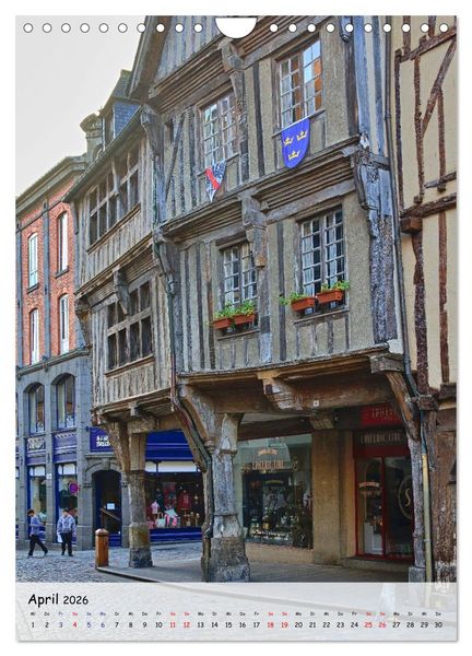 Produktbild: Dinan, die mittelalterliche Perle in der Bretagne (Wandkalender 2026 DIN A4 hoch), CALVENDO Monatskalender