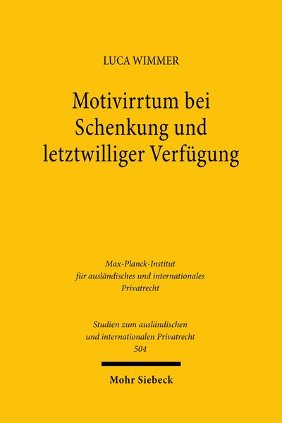 Produktbild: Motivirrtum bei Schenkung und letztwilliger Verf&uuml;gung
