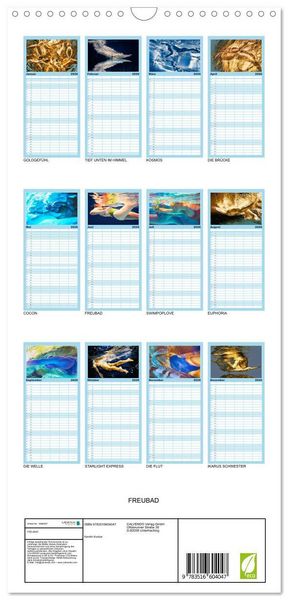 Produktbild: Familienplaner 2026 - FREUBAD mit 5 Spalten (Wandkalender, 21 x 45 cm) CALVENDO