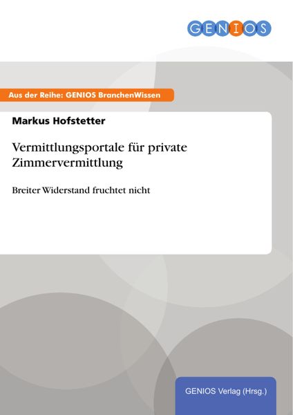 Produktbild: Vermittlungsportale f&uuml;r private Zimmervermittlung