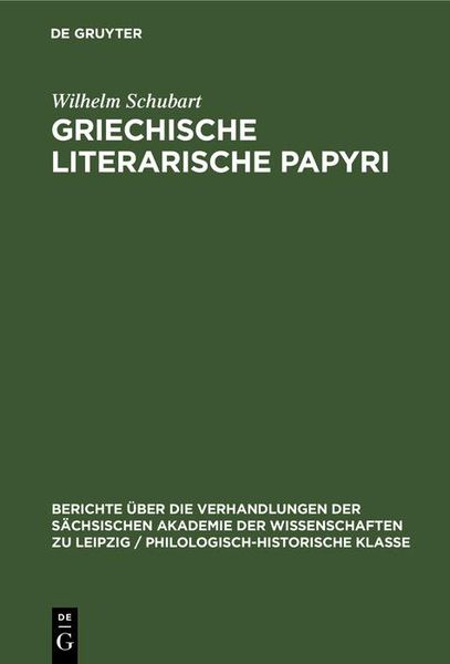 Produktbild: Griechische literarische Papyri