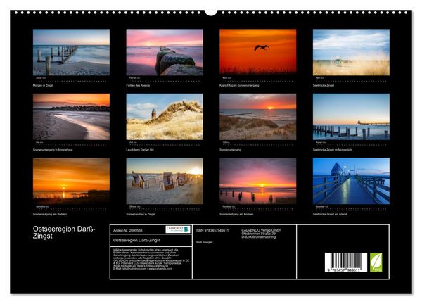 Produktbild: Ostseeregion Dar&szlig;-Zingst (hochwertiger Premium Wandkalender 2026 DIN A2 quer), Kunstdruck in Hochglanz
