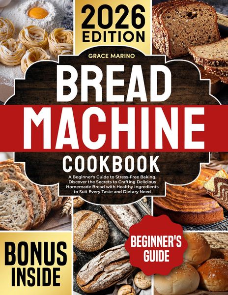 Produktbild: Bread Machine Cookbook: A Beginner's Guide to Stress-Free Baking. Discover the Secrets to Crafting Delicious Homemade Bread with Healthy Ingredients t
