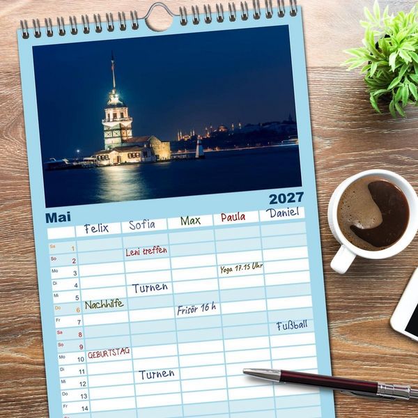 Produktbild: Familienplaner 2027 - Istanbul - Stadt am Bosporus mit 5 Spalten (Wandkalender, 21 x 45 cm) CALVENDO