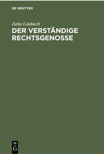 Produktbild: Der verst&auml;ndige Rechtsgenosse