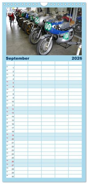 Produktbild: Familienplaner 2026 - Sachsenring Classic mit 5 Spalten (Wandkalender, 21 x 45 cm) CALVENDO