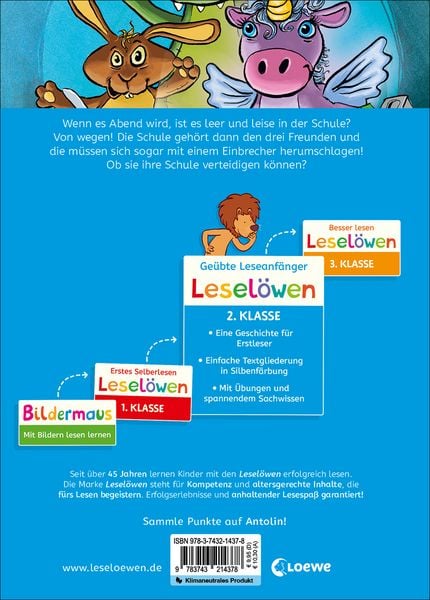 Produktbild: Lesel&ouml;wen 2. Klasse - Drei Freunde retten die Schule