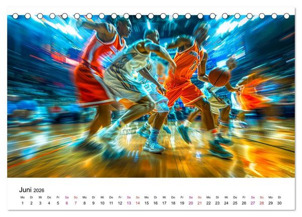 Produktbild: Basketball Erlebnisse (Tischkalender 2026 DIN A5 quer), CALVENDO Monatskalender