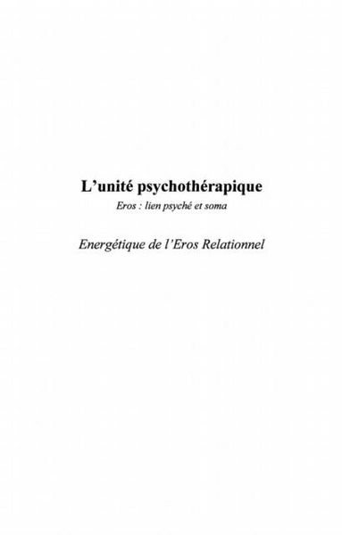 Produktbild: L'unite psychotherapique